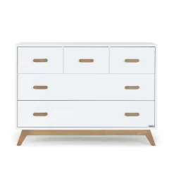 Soho 5-Drawer Dresser - White / Walnut