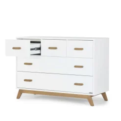 Soho 5-Drawer Dresser - White / Walnut
