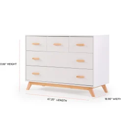 Soho 5-Drawer Dresser - White / Natural