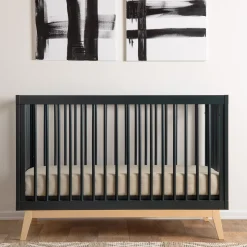 Soho 3-in-1 Convertible Crib - Black / Natural