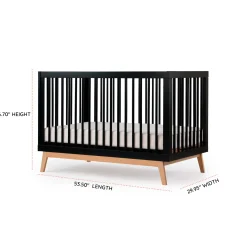 Soho 3-in-1 Convertible Crib - Black / Natural
