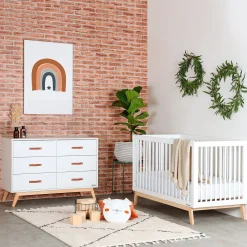 Soho 3-in-1 Convertible Crib - White / Natural