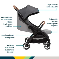 Spark Plus Compact Auto-Fold Stroller - Mineral Graphite