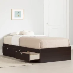 Spark Twin Mates Bed with Drawers - Chocolate