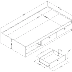 Spark Twin Mates Bed with Drawers - Chocolate