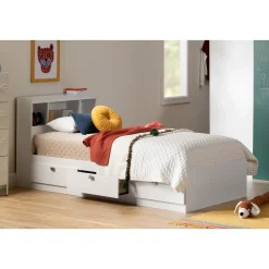 Spark Twin Mates Bed with Drawers - Pure White