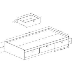 Spark Twin Mates Bed with Drawers - Pure Black