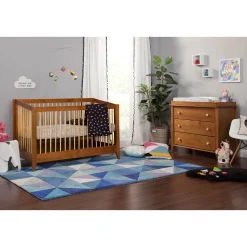 Sprout 4-in-1 Convertible Crib withToddler Bed Conversion Kit - Chestnut / Natural