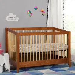 Sprout 4-in-1 Convertible Crib withToddler Bed Conversion Kit - Chestnut / Natural