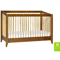 Sprout 4-in-1 Convertible Crib withToddler Bed Conversion Kit - Chestnut / Natural