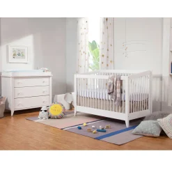 Sprout 4-in-1 Convertible Crib withToddler Bed Conversion Kit - White