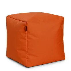 Square Ottoman and Footrest - Tangerine Orange