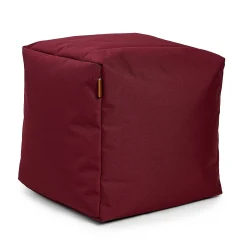 Square Ottoman and Footrest - Bordeaux Red