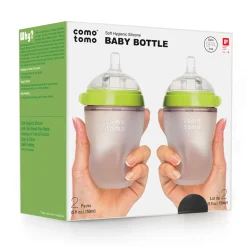Squeezable Natural Flowing Bottle 8oz Set of 2 - Green