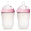 Squeezable Natural Flowing Bottle 8oz Set of 2 - Pink