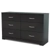 Step One 6-Drawer Double Dresser - Pure Black