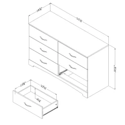 Step One 6-Drawer Double Dresser - Pure Black