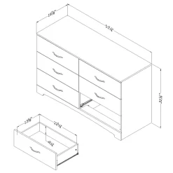 Step One 6-Drawer Double Dresser - Gray Oak