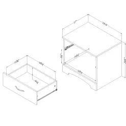 Step One 1-Drawer Nightstand - Gray Oak