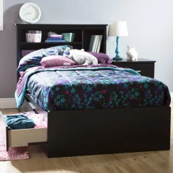 Step One Mates Bed with 3 Drawers - Pure Black