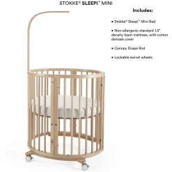 Stokke® Sleepi™ Mini​ Crib Bundle with Mattress​ V3 - Natural