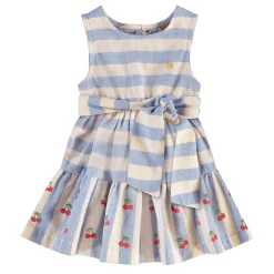Striped Cherries Dress 3-24m