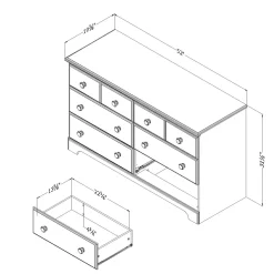 Summer Breeze 6-Drawer Double Dresser - Blueberry