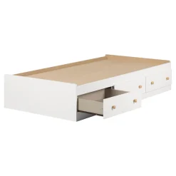 Summertime Twin Mates Bed with 3 Drawers - Pure White