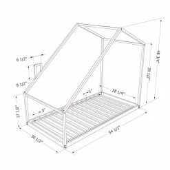 Sweedi - House Bed with Chimney for Baby - Black