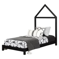 Sweedi Bed with House Bed Frame Headboard - Matte Black