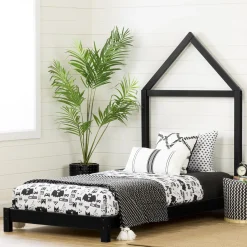 Sweedi Bed with House Bed Frame Headboard - Matte Black