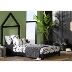 Sweedi Bed with House Bed Frame Headboard - Matte Black