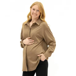 Taupe Classic Maternity Shirt