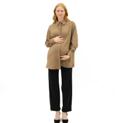 Taupe Classic Maternity Shirt