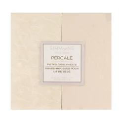 Taupe-2pk Percal Crib Sheet