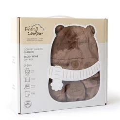 Teddy bear gift box for baby (4 accessories) - Moka 0-6M