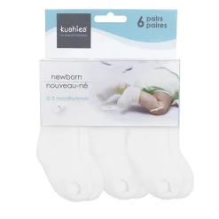 Terry Sock (6) Newborn - White