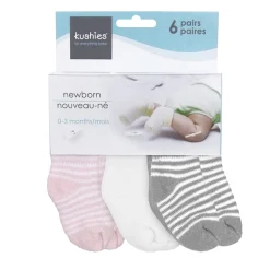 Terry Socks (6) - Pink Newborn