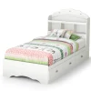 Tiara Mates Bed with Bookcase Headboard Set - Pure White