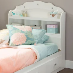 Tiara Twin Bookcase Headboard - Pure White