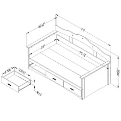 Tiara Twin Daybed with Storage - Pure White
