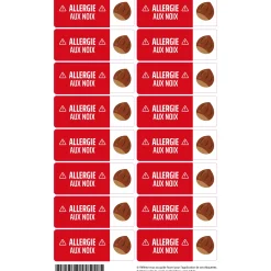 Étiquettes allergie - Noix