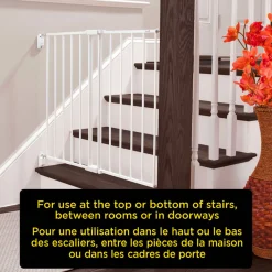 Top of Stairs Expanding Metal Gate - White