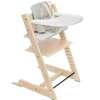 Tripp Trapp® High Chair V2 Natural, Nordic Grey Cushion and Stokke® Tray