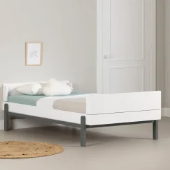 Twin Bed - Bebble Soft Gray and White