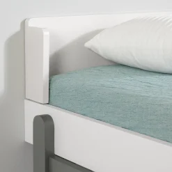 Twin Bed - Bebble Soft Gray and White