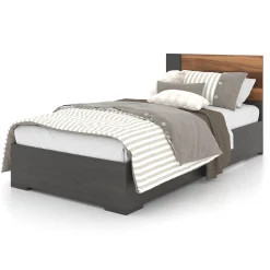 Twin Bed - Slate Walnut