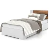 Twin Bed - White Walnut