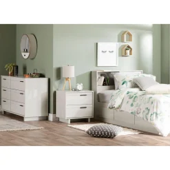 Twin Bed and Headboard Set - Fynn Winter Oak