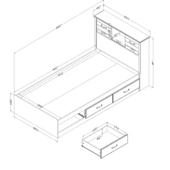Twin Bed and Headboard Set - Ulysses Blueberry